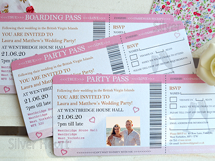 Boarding Pass Evening or Home Celebration Invitations